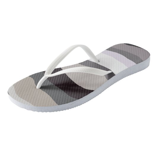 Tongs Gris et violet rayures ondulées (Incliné)