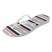 Tongs Gris Marine Bleu Roses côtes rayures (Incliné)