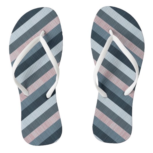 Tongs Gris Navy Rose Rayé (Semelle)