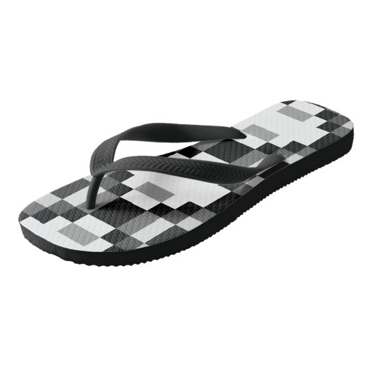 Tongs Gris Noir et Blanc Patchwork (Incliné)