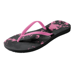 Tongs gris rose et noir abstrait