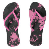 Tongs gris rose et noir abstrait (Semelle)