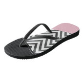 Tongs Gris Zigzag, Gris Chevron, Motif Zigzag, Rose (Incliné)
