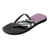 Tongs Gris Zigzag, Gris Chevron, Motif Zigzag, Violet (Incliné)