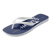 Tongs Groom Navy Blue Wedding Party Flip Flops Large (Incliné)
