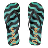 Tongs Groom Waves Marine Beach Mariages Flip Flops (Semelle)