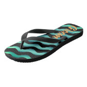 Tongs Groom Waves Marine Beach Mariages Flip Flops (Incliné)