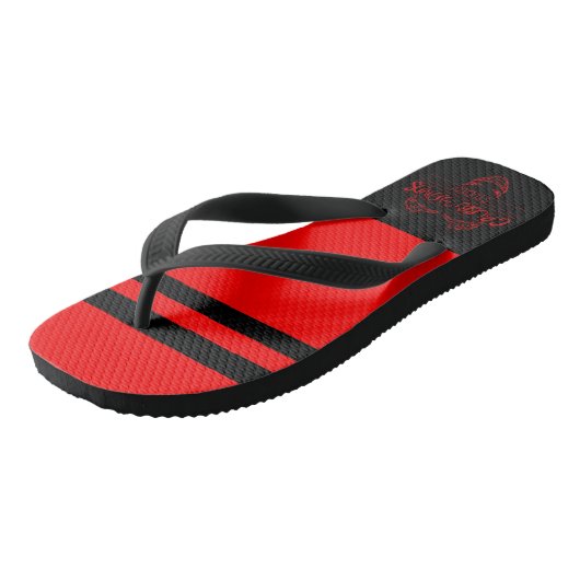 Tongs Grubby Hands Studio Flip Flops rouges (Incliné)