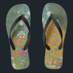 Tongs Gustav Klimt Fleur Jardin Cottage Nature<br><div class="desc">Un beau tableau de jardin - c'est un tableau classique de Gustav Klimt,  appelé Cottage Garden,  ou Bauergarten,  1907,  qui est un gros plan d'un jardin fleuri,  un tableau floral coloré.</div>
