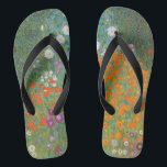 Tongs Gustav Klimt Fleur Jardin Cottage Nature<br><div class="desc">Un beau tableau de jardin - c'est un tableau classique de Gustav Klimt,  appelé Cottage Garden,  ou Bauergarten,  1907,  qui est un gros plan d'un jardin fleuri,  un tableau floral coloré.</div>