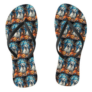 Tongs Halloween Berger d'Anatolie avec citrouilles effra