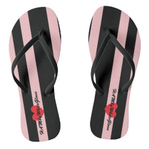 Tongs HAMbWG - Flip-Flop - Black Large Strip Heart Logo