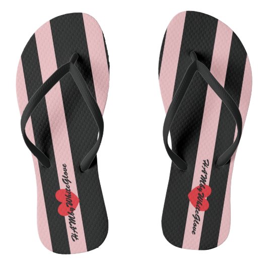 Tongs HAMbWG - Flip-Flop - Black Large Strip Heart Logo (Semelle)
