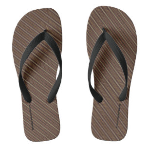 Tongs HAMbyWG - Mens Flip-Flops Brown Beige Diagonal
