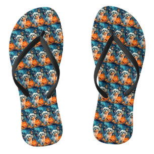 Tongs Havanais d'Halloween avec citrouilles effrayants