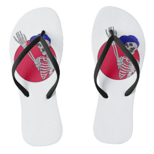 Tongs Hé les amis Squelette cool et drôle