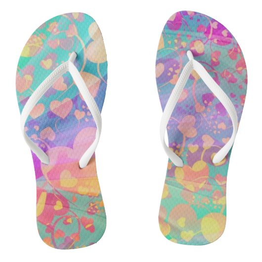 Tongs Heart Love Motif Pastel Design (Semelle)