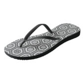 Tongs Hexagonal Kimono Print, Grey / Grey and White (Incliné)