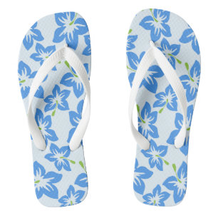 Tongs Hibiscus bleu, Fleurs bleues, Motif de fleurs