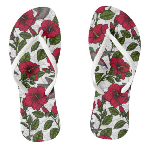 Tongs Hibiscus et colibris