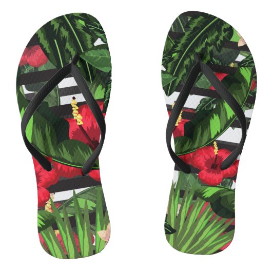 Tongs Hibiscus et palmiers (Semelle)