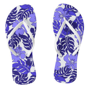 Tongs Hibiscus hawaïens de la baie Huakini Vintage Flora