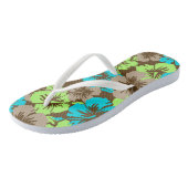 Tongs Hibiscus Hawaiian Floral Aloha Chemise Imprimer (Incliné)