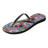 Tongs Hippie Trippy Chouette psychédélique colorée (Incliné)