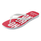 Tongs HO HO drôle de plage de Noël tropical rouge (Incliné)