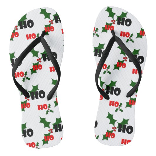 Tongs Ho Ho Ho Holly & Berries Flip Flops (Semelle)