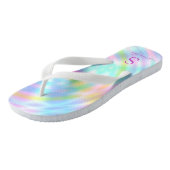 Tongs Holographique Pastel Arc-en-ciel Monogramme été (Incliné)