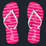 Tongs Homme d'honneur rose<br><div class="desc">Motif Grilles roses et blanches - Modifiez la police en n'importe quelle couleur en cliquant sur personnaliser. Et dis tout ce que tu veux. Faites-en un de ces flip flops qui ont VOTRE message sur eux. Parlez de la plage ! Personnalisé avec votre nom ou quelque chose et titre ou...</div>