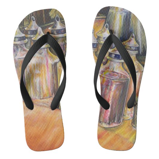 Tongs Idéographie de Lumière Dorée (Semelle)