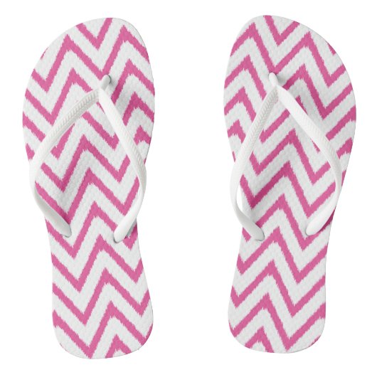 Tongs Ikat Chevron en rose | Sandales (Semelle)