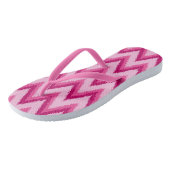 Tongs Ikat Chevron Stripes - Fuchsia et rose pâle (Incliné)