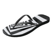 Tongs Illusion d'optique hypnotique noir et blanc (Incliné)