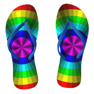 Tongs Illusion Optique Arc-en-ciel Flip Flops