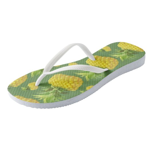 Tongs Illustration d'ananas (Incliné)