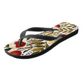 Tongs Illustration florale botanique d'orange brûlé (Incliné)