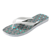 Tongs Image cyan sous plaques grises, formes rectangle (Incliné)