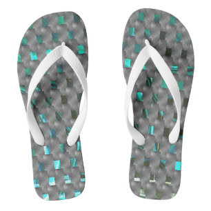 Tongs Image cyan sous plaques grises, formes rectangle
