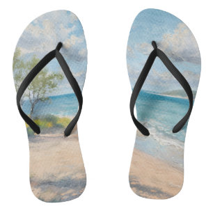 Tongs Impression artistique de plage de Coastal Breeze