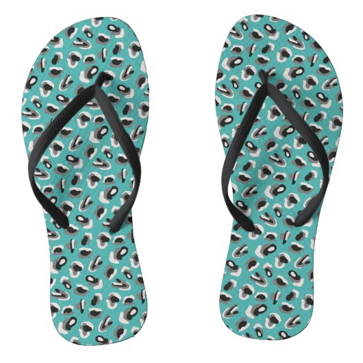 Tongs Impression d'animal vert & noir (Semelle)