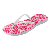 Tongs Impression de bloc de coquillage en spirale, rose (Incliné)