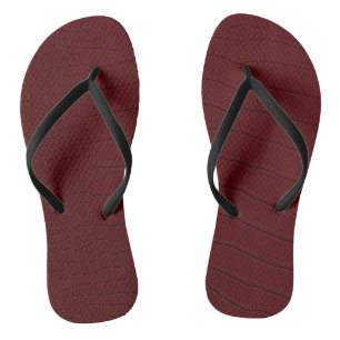 Tongs Impression de peau de crocodile rouge