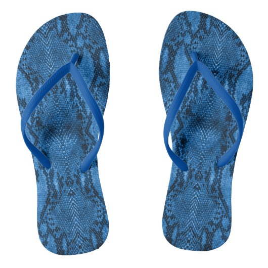 Tongs Impression de peau de serpent bleu (Semelle)