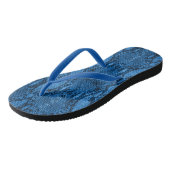 Tongs Impression de peau de serpent bleu (Incliné)