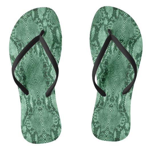 Tongs Impression de peau de serpent vert clair (Semelle)