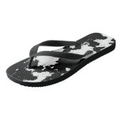 Tongs Impression de vache Faux, noir et blanc (Incliné)