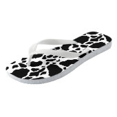 Tongs Impression de vache noire et blanche (Incliné)